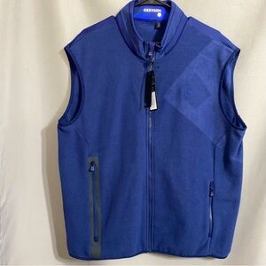 Greyson Algonquin Fleece Vest Men's Navy Blue Full Zip Sleeveless Mock Neck